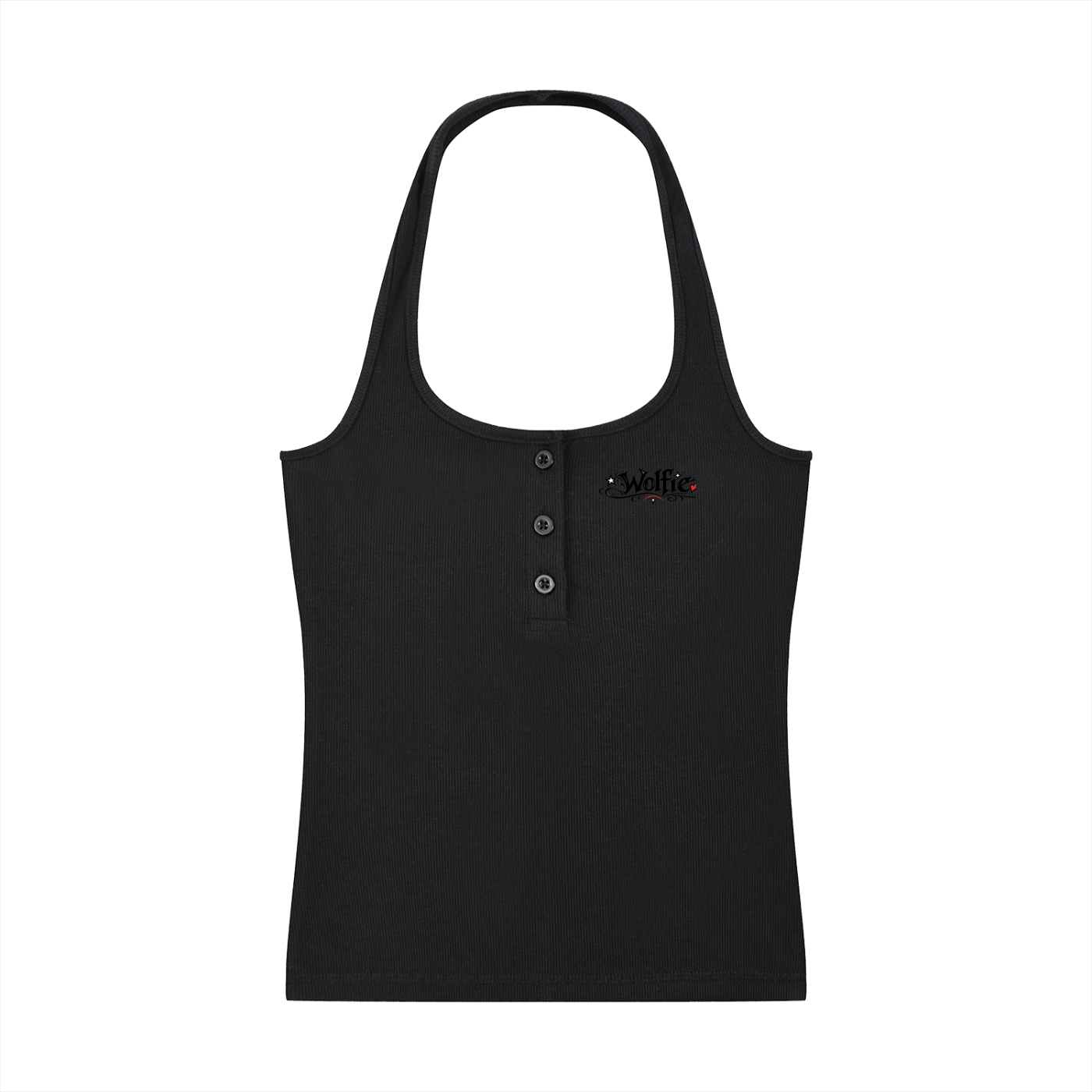 Women's Ribbed Henley Tank Top