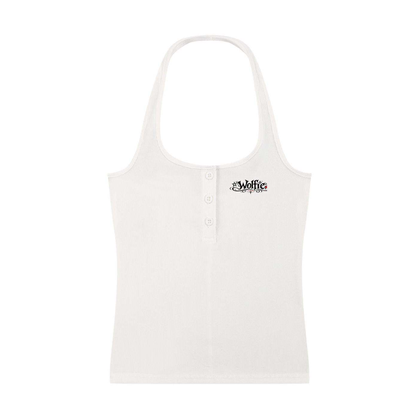Women's Ribbed Henley Tank Top