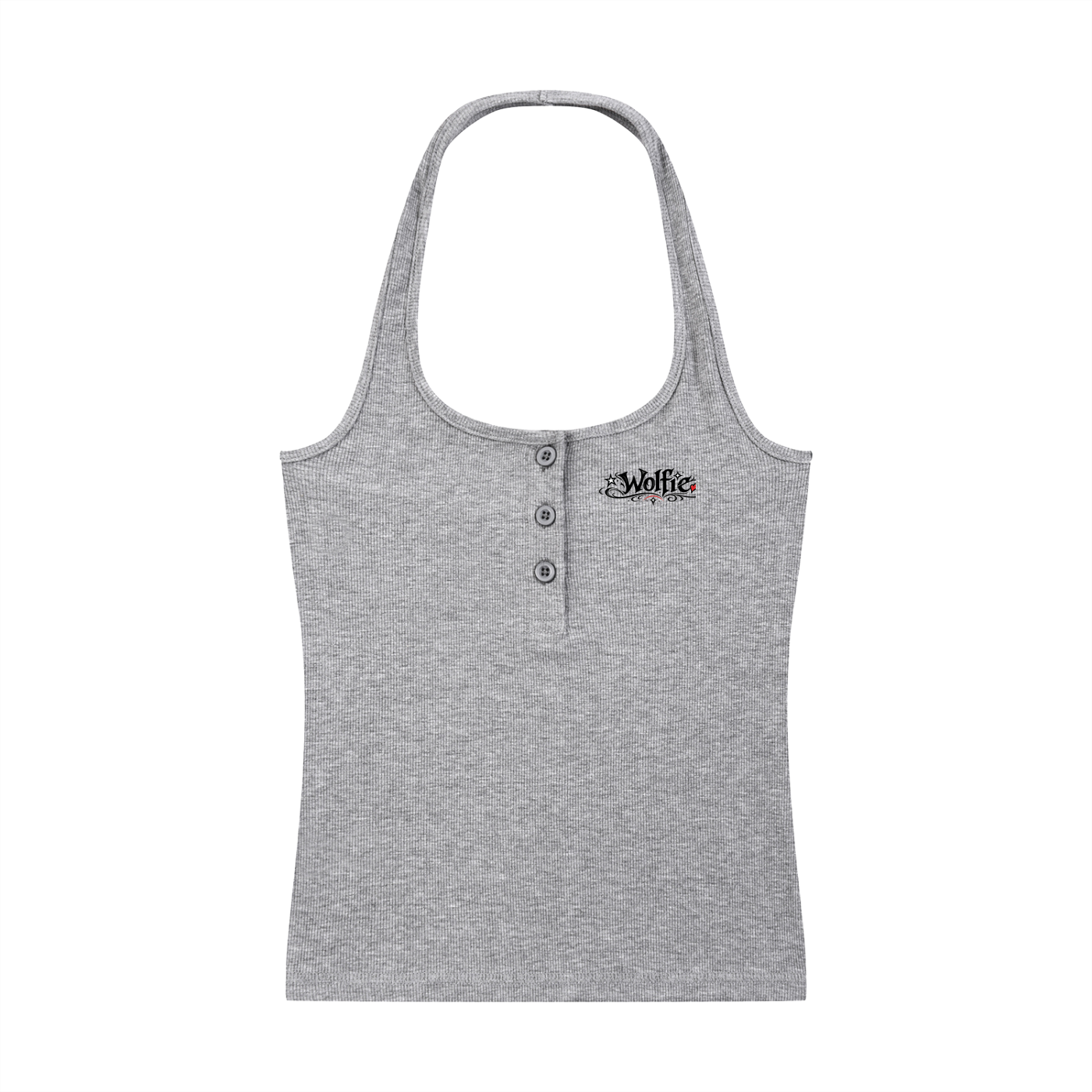Women's Ribbed Henley Tank Top